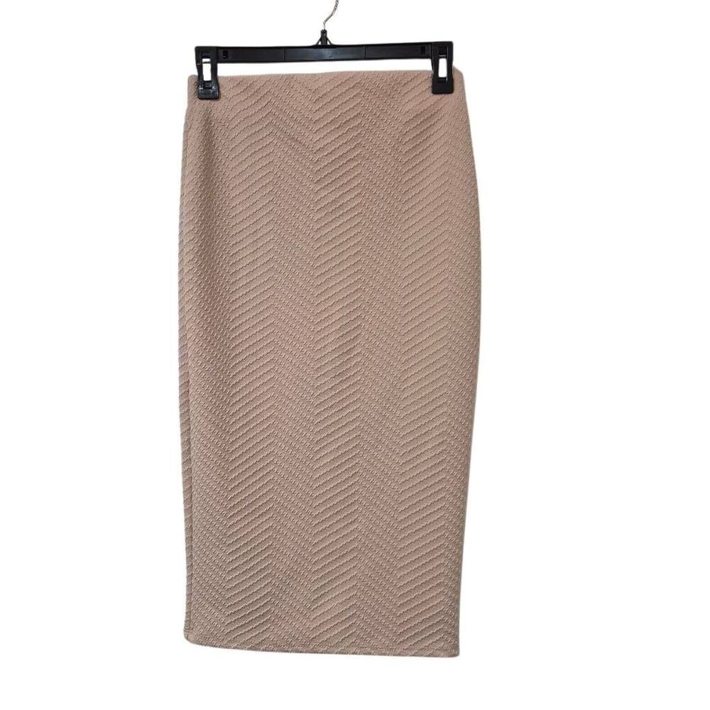 Brat Star Women's Ecru Polyester/Spandex Knit Textured Pencil Skirt EUC - Picture 2 of 11
